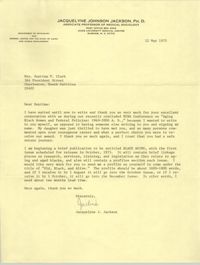 Letter from Jaquelyne J. Jackson to Septima P. Clark, May 12, 1975 (2)