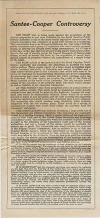 Santee-Cooper: Reprint of an Editorial from the Darlington, South Carolina, News and Press Entitled 