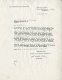 Santee-Cooper: Correspondence between Richard M. Jefferies (General Manager of the South Carolina Public Service Authority) and Lawrence Ottinger (President of United States Plywood Cooperation), December 30, 1943