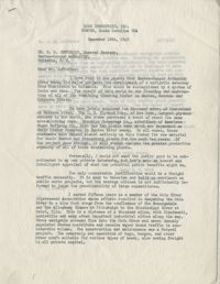 Santee-Cooper: Correspondence between Richard M. Jefferies (General Manager of the South Carolina Public Service Authority) and C. F. Korn (President of Korn Industries, Inc.), December 28, 1943