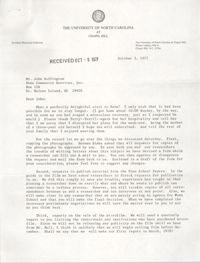 Letter from Ellen Neal to John Buffington, October 3, 1977