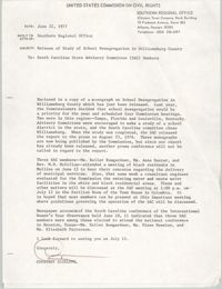 Memorandum from Courtney Siceloff to South Carolina Advisory Committee, June 22, 1977