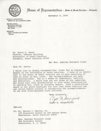 Letter from Clyde M. Dangerfield to Keith E. Davis, November 4, 1976