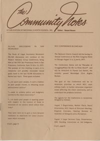Community Notes, National Clients Council, August 1977