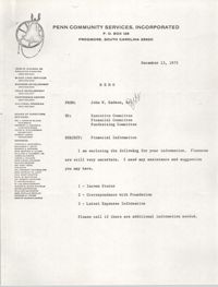 Memorandum, Penn Community Services, December 15, 1975