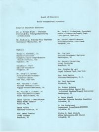 Board of Directors Brief Occupational Directory and Mailing Addresses, Penn Community Services, 1974-1975