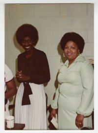 Mrs. Gethers and Mrs. Glass, Septima P. Clark Day Care Center Ceremony, May 19, 1978