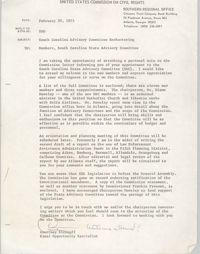 Memorandum from Courtney Siceloff to Members of the South Carolina State Advisory Committee, February 20, 1975