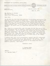 Letter from J. Herman Blake to Stanley D. Stevens, July 13, 1972