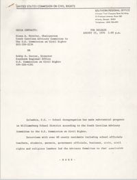 Press Release Statement, United States Commission on Civil Rights, August 25, 1976