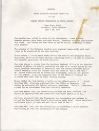 Minutes, South Carolina State Advisory to the U.S. Commission on Civil Rights, April 28, 1977