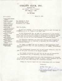 Letter from Utility Club, Inc. to Septima P. Clark, March 8, 1976