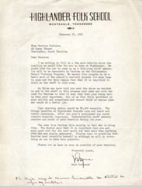 Letter from Anne Lockwood to Bernice Robinson, February 27, 1961