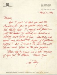 Letter from Joe Daley to Bernice Robinson, March 21, 1971