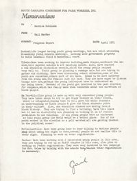 Memorandum from Gail MacRae to Bernice Robinson, April 1971