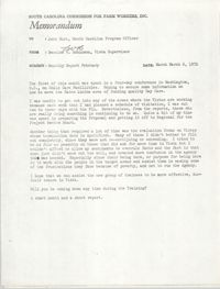 Memorandum from Bernice V. Robinson to John Hurt, February 1972