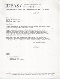 Letter from Bernice Robinson to Myles Horton, May 8, 1973