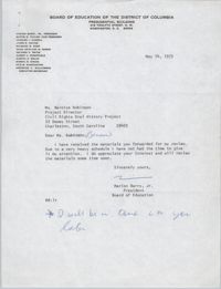 Letter from Marion Barry, Jr. to Bernice Robinson, May 14, 1973