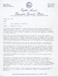 Memorandum from Donald L. Fowler to Bernice Robinson, March 24, 1972