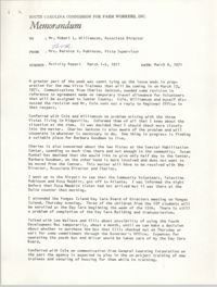 Memorandum from Bernice V. Robinson to Robert Williamson, March 8, 1971