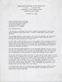 Letter from Bernice V. Robinson to Woodie White, November 19, 1971
