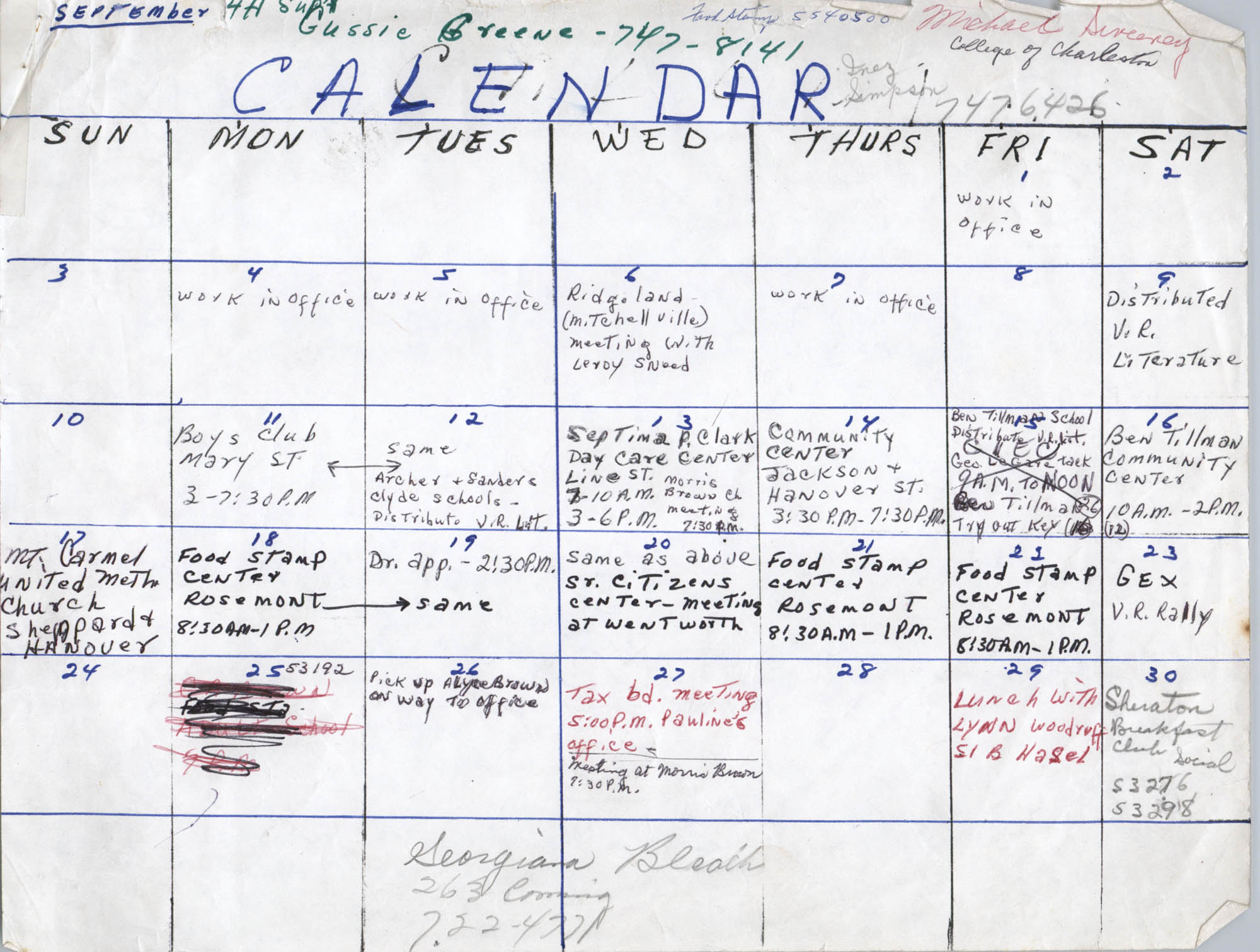 Personal Calendar, September and October 1972 | TIFY