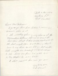 Letter from C. B. Turner to Bernice Robinson, October 24, 1965