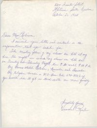 Letter from Jennie Reid to Bernice Robinson, October 21, 1965