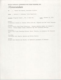 Memorandum from Bernice V. Robinson to Robert Williamson, October 12, 1970