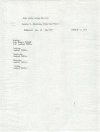 Memorandum from Bernice V. Robinson to John Cole, January 18, 1971