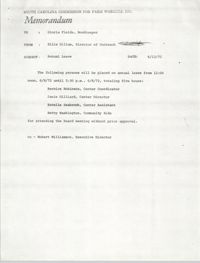 Memorandum from Ellis Gillum to Gloria Fields, June 12, 1971