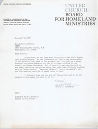 Letter from Wesley Hotchkiss to Bernice Robinson, December 7, 1972