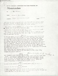 Memorandum from Walter H. Bailey to Bernice Robinson, March 1971