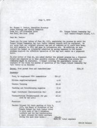 Letter from Bernice V. Robinson to Norman E. Dewire, July 7, 1970