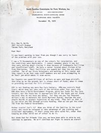 Letter from Bernice Robinson to Bee R. Wolfe, December 18, 1970