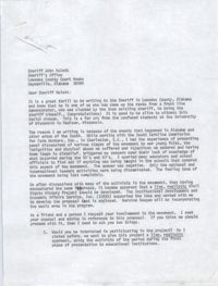 Letter from Bernice Robinson to Sheriff John Hulett