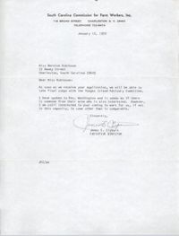Letter from James E. Clyburn to Bernice Robinson, January 12, 1970