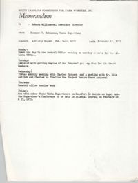 Memorandum from Bernice V. Robinson to Robert Williamson, February 15, 1971