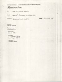 Memorandum from Bernice V. Robinson to John Cole, February 1, 1971