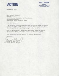 Letter from Joseph F. Bass, Jr. to Bernice Robinson, November 8, 1971