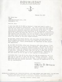 Letter from Marie D. Brown to Brian Beun, January 18, 1973