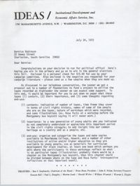 Letter from Brian Beun to Bernice Robinson, July 24, 1972