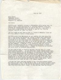 Letter from Stewart Meacham to Myles Horton, July 23, 1965