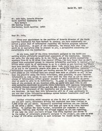 Letter from VISTA Staff to John Cole, March 27, 1971