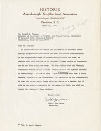 Letter from Mrs. John Doran to Howard R. Chapman