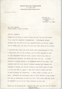 Letter from Patricia Allen to Esau Jenkins, November 23, 1968