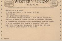 Western Union Telegram from Joseph E. Lowery to Esau Jenkins, July 1, 1968