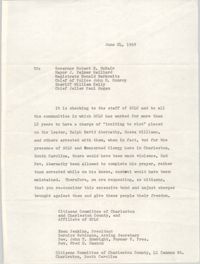 Letter from Esau Jenkins to South Carolina Leaders, June 24, 1969
