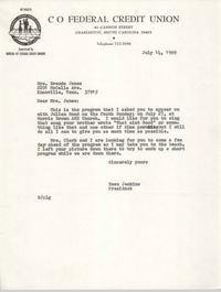 Letter from Esau Jenkins to Brenda Jones, July 14, 1969