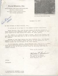 Letter from Willis Goodwin to Friends of Rural Mission, Inc., November 15, 1972